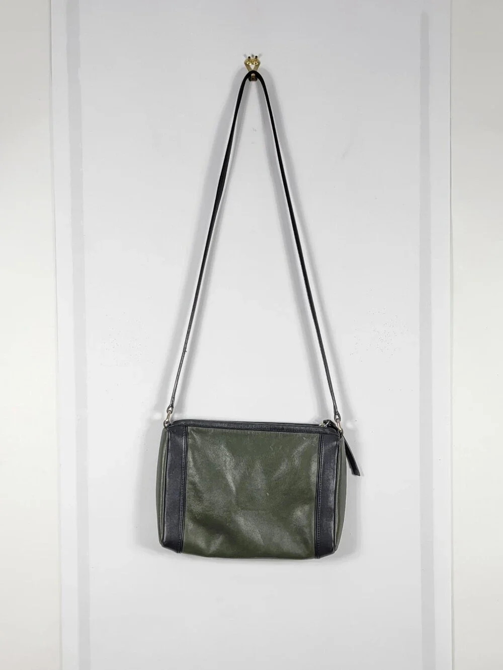 kate spade Olive Green and Black Leather Crossbody Bag #845